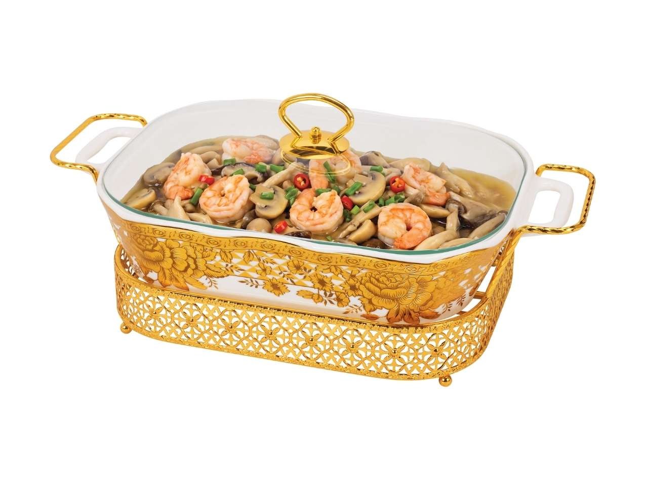 Penghangat Makanan Persegi Panjang CRG580 Gemini Gold